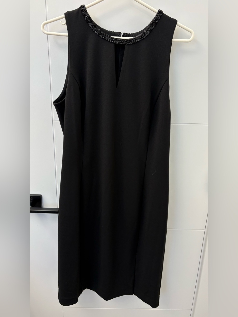 Laura Petites Beaded Neck Mini Dress in Black Size 12 NWT
